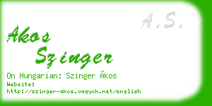 akos szinger business card